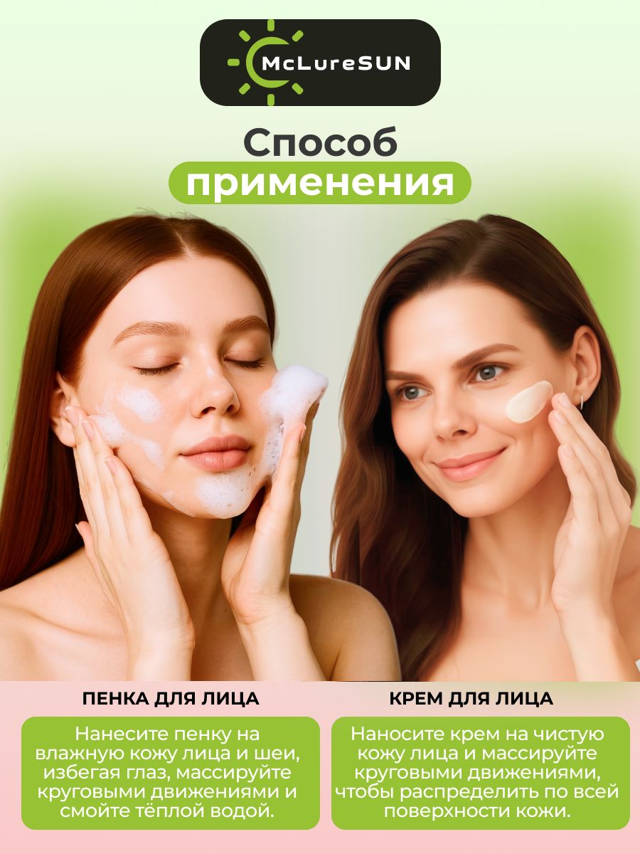 McLureSun Набор для омоложения и ухода крем и пенка для умывания