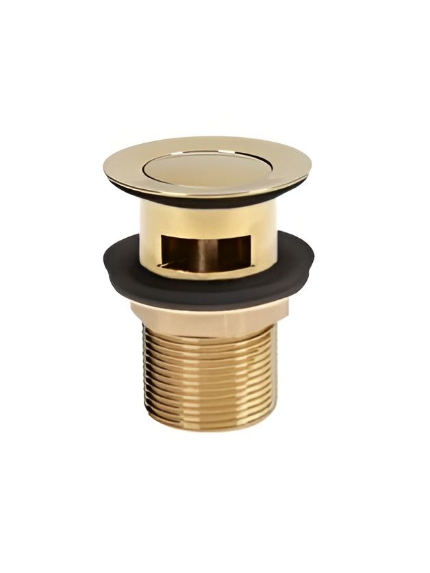 Фото товара на маркетплейсе ozon Донный клапан для раковины с переливом, система клик-клак, латунь, золото, IDDIS, Cloud, CLOG000i88