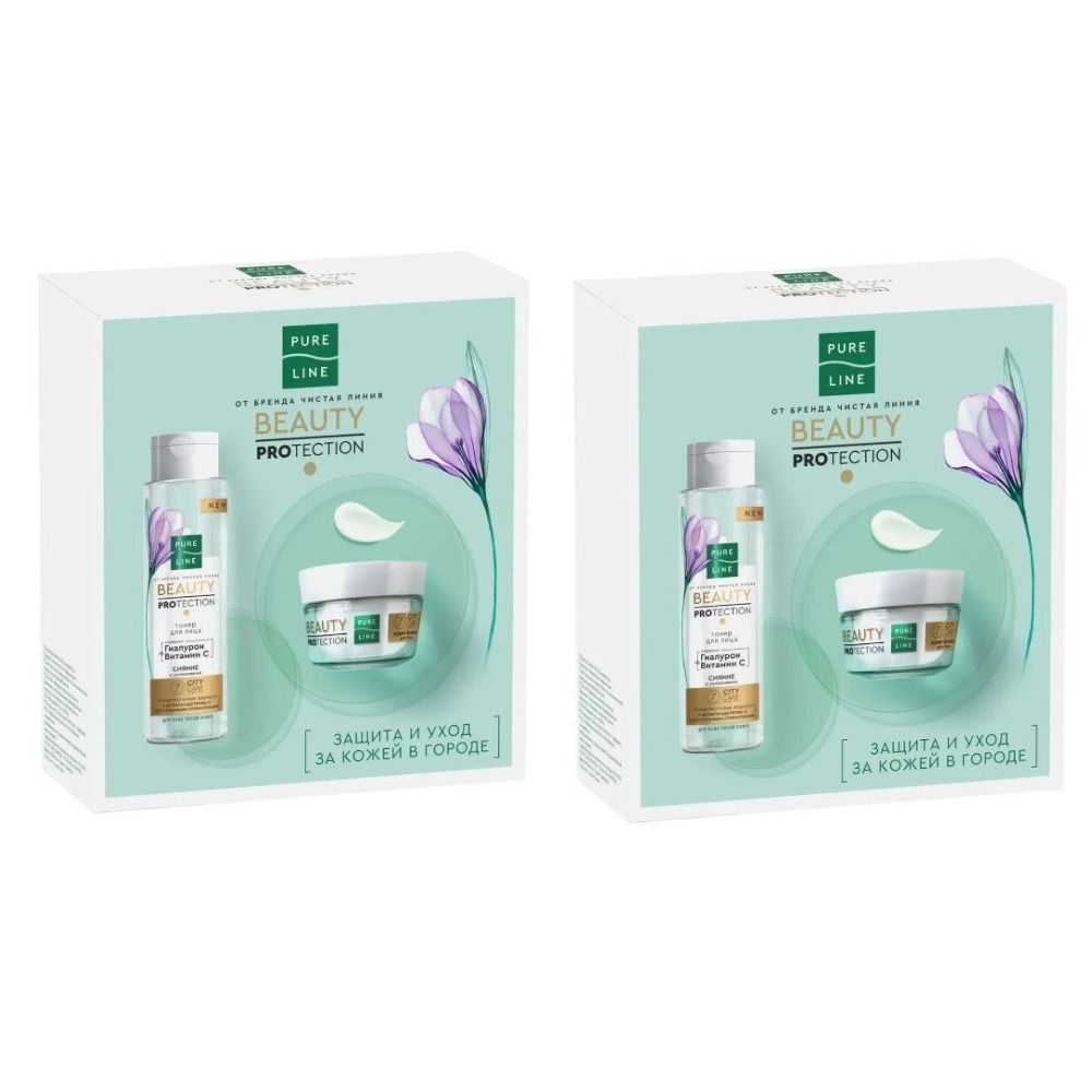 Чистая Линия Beauty Protection, Тонер 110 мл, Крем-флюид для лица, 45 ...