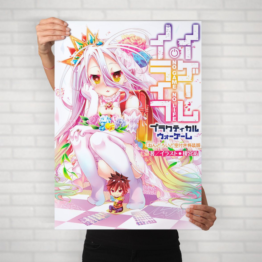 Плакат на стену для интерьера Нет игры нет жизни (No Game No Life - Широ Най 2) - Постер по аниме формата #1