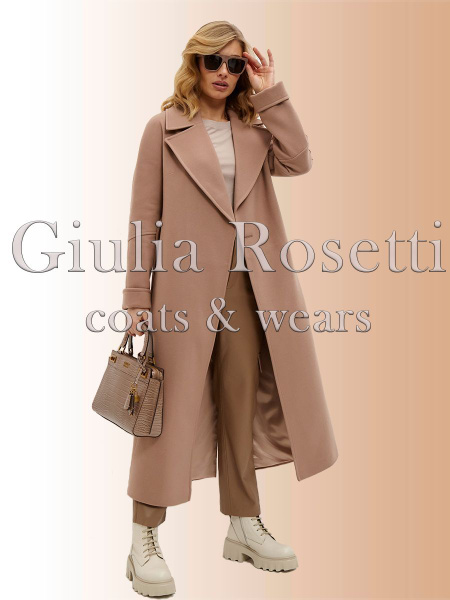 Пальто Giulia Rosetti, Демисезон, размер 52, цвет бежевый, Шерсть ...