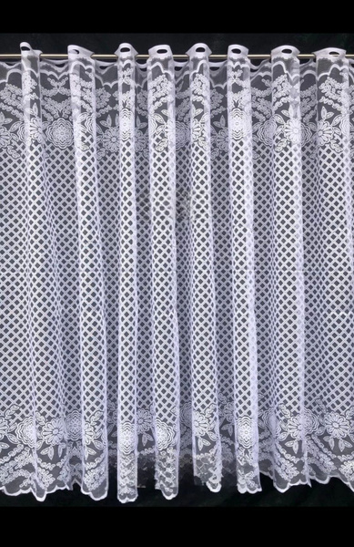 Штора для кухни ромашки 150х300см, прозрачный, белый, Полиэстер купить ...