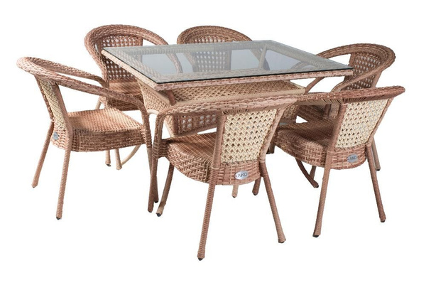 Набор садовой мебели: AIKO EXP komplektdeco6+, Сталь, Искусственный ...