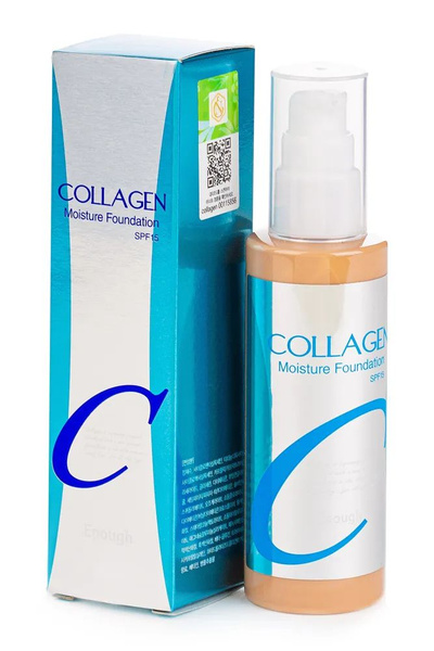 Корейский увлажняющий тональный крем с коллагеном Enough Collagen ...