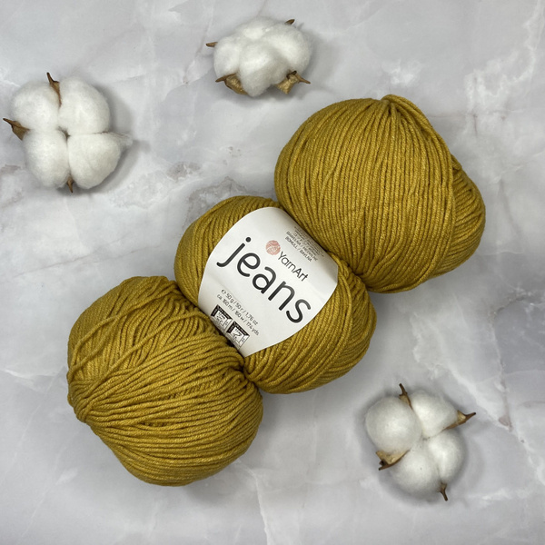 Пряжа ЯрнАрт Джинс YarnArt Jeans/Цвет №84 Золото/3 мотка - купить с ...