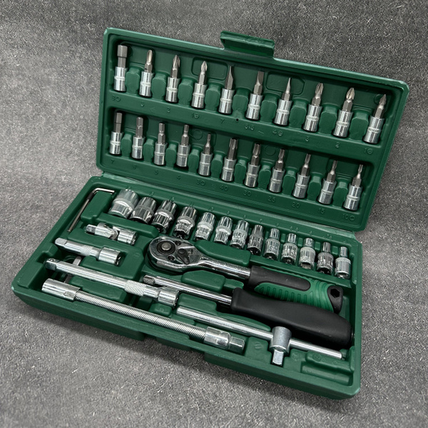 Набор инструментов для автомобиля и дома в чемодане, 46 предметов ...