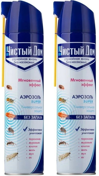 Аэрозоль от ползающих и летающих насекомых "Чистый Дом" - универсальное ...
