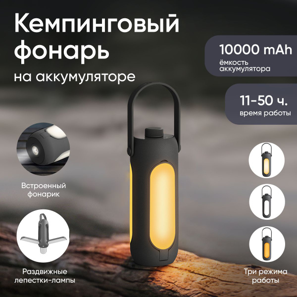 Аккумуляторный кемпинговый фонарь, лампа складная светодиодная - купить ...