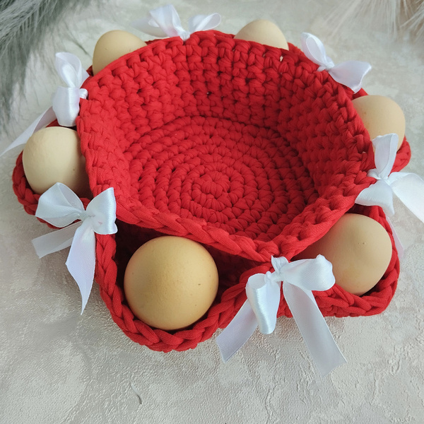 Пасхальная корзинка для кулича и яиц. Интерьерная корзинка из ...