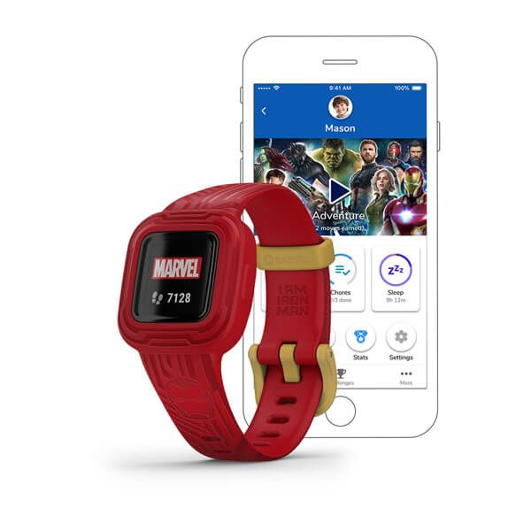 Детский фитнес-браслет Garmin Vivofit jr3 Marvel Iron Man, красный, 010 ...