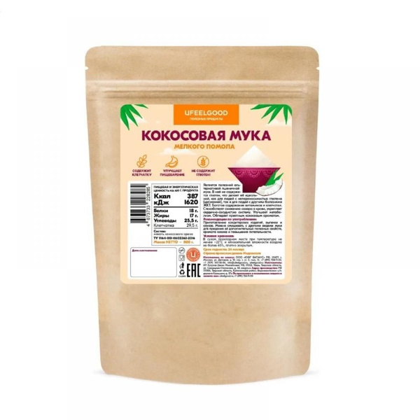Мука Кокосовая Ufeelgood, 800 гр. - купить с доставкой по выгодным ...