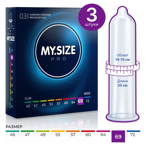 Презервативы MY SIZE размерные, большой размер, ширина 69 мм, 3 шт ...