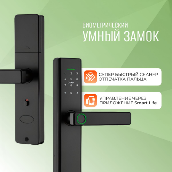 Умный дверной замок с отпечатком пальца, поддерживает WI-FI, управление ...