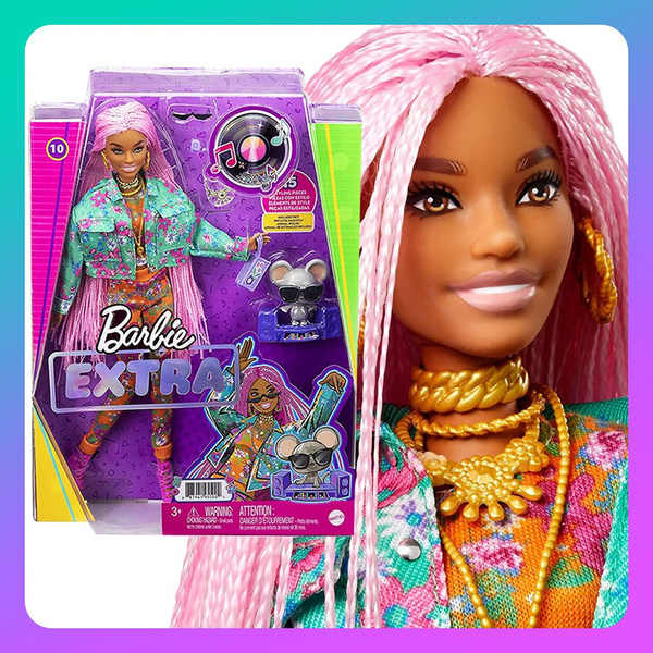 Кукла Барби Экстра - Розовые дреды (Barbie Extra Doll 2021 Pink braids ...