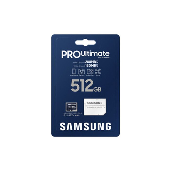 Карта памяти microSDXC UHS-I U3 Samsung Pro Ultimate 512 ГБ, 200 МБ/с ...