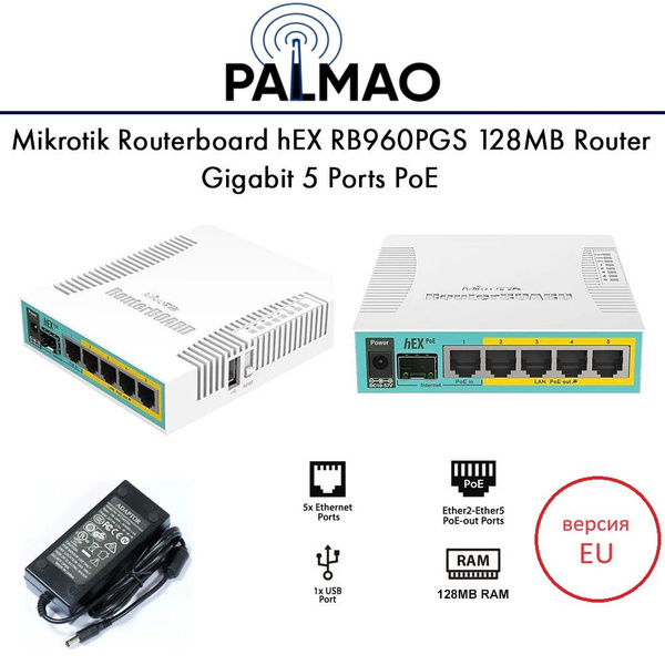 Коммутатор MikroTik hEX PoE RB960PGS - купить с доставкой по выгодным ...