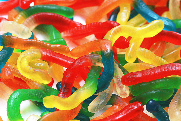 Мармелад жевательный Червяки без обсыпки / Multicolor Worms, Dulceplus ...