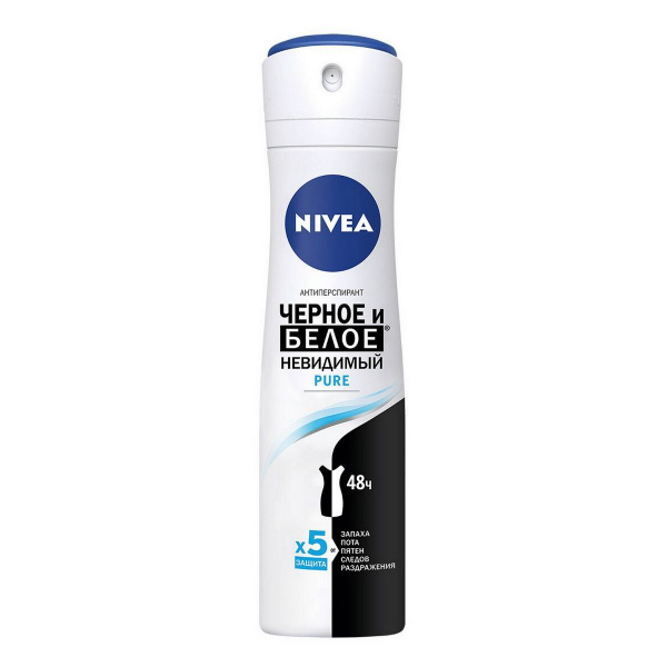 Nivea Дезодорант-антиперспирант спрей женский Черное и Белое Невидимый ...