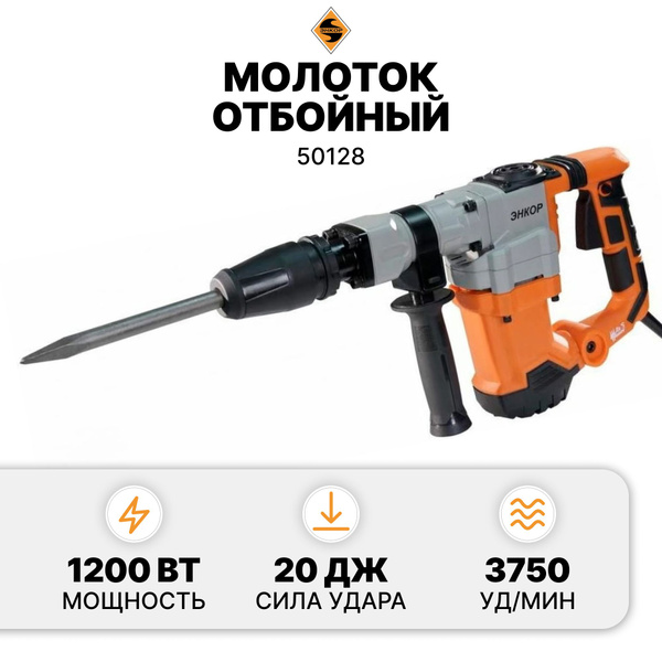 Отбойный молоток Энкор 1200 Вт 3750 уд/мин От сети купить по выгодной ...