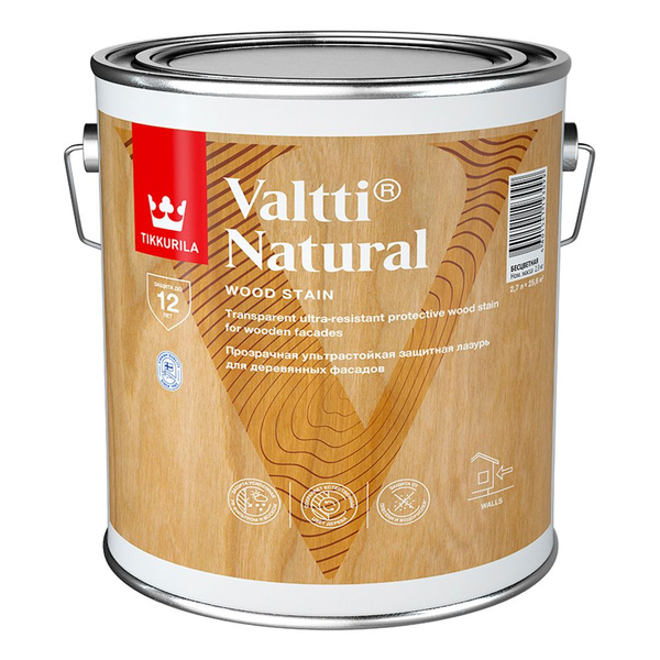 Лазурь фасадная Valtti Natural 2,7 л бесцветная, 1 шт. в заказе ...