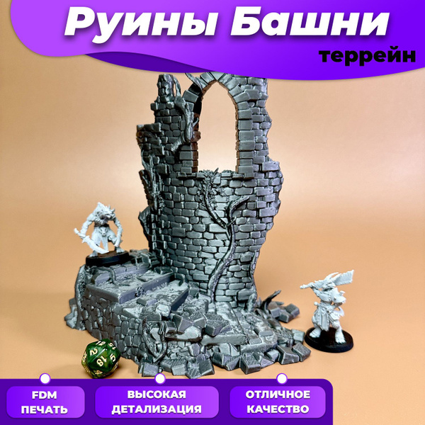 "Руины Заброшенного Города 04" элемент ландшафта (террейн) для ролевых ...