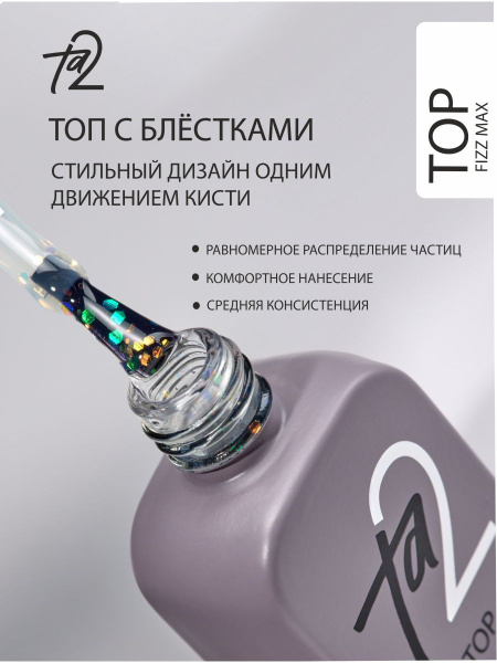 Глянцевый топ для гель-лака с крупными блёстками - купить с доставкой ...