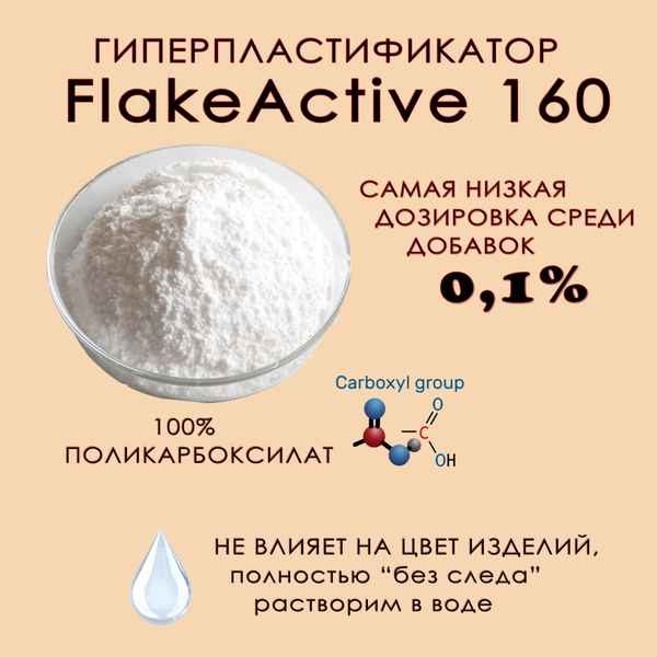 Гипер Пластификатор для гипса и цемента FlakeActive 160 (сухой ...