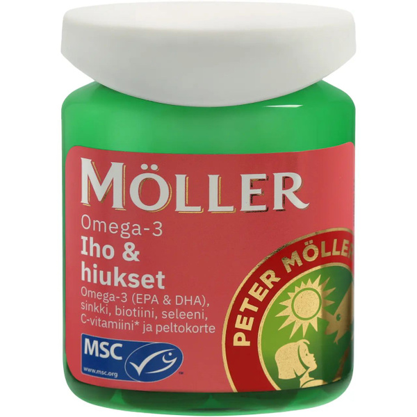 Moller Omega-3 Iho & Hiukset, для кожи и волос (омега-3, цинк, С ...