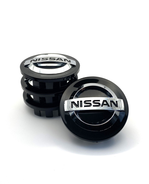 Колпачки заглушки на литые диски для Ниссан / Nissan черные 54мм 4 ...