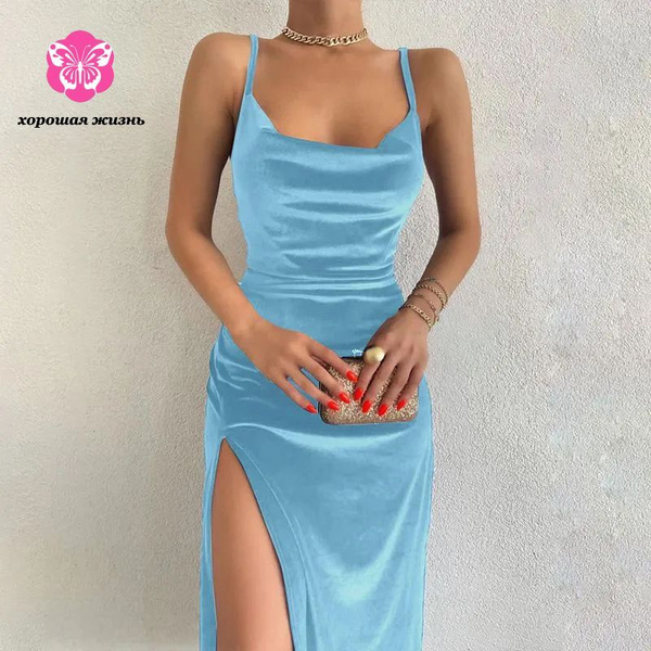 Сексуальное облегающее платье с разрезом на бретелях Туризм, Женский ...