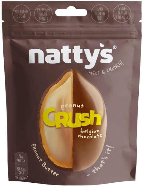 Драже Nattys Crush Choconut c арахисом в арахисовой пасте и молочном ...