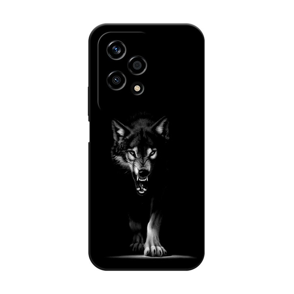 Матовый силиконовый чехол на Honor 200 Lite / Хонор 200 Лайт Волк ...