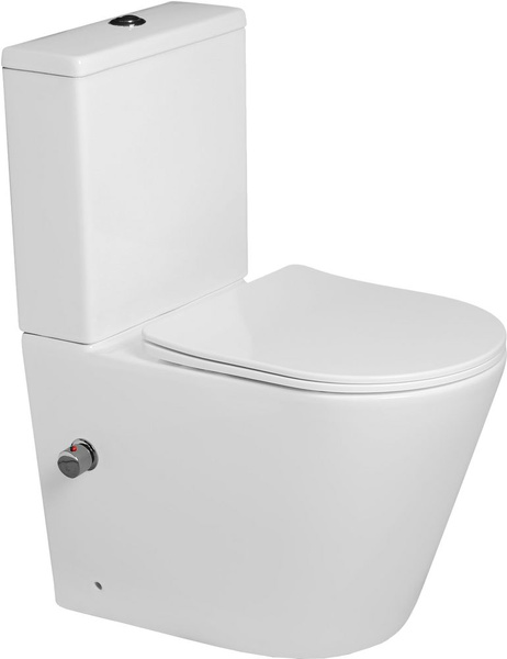 Унитаз-компакт SantiLine SL-5014SM-BD напольный, с биде, безободковый ...