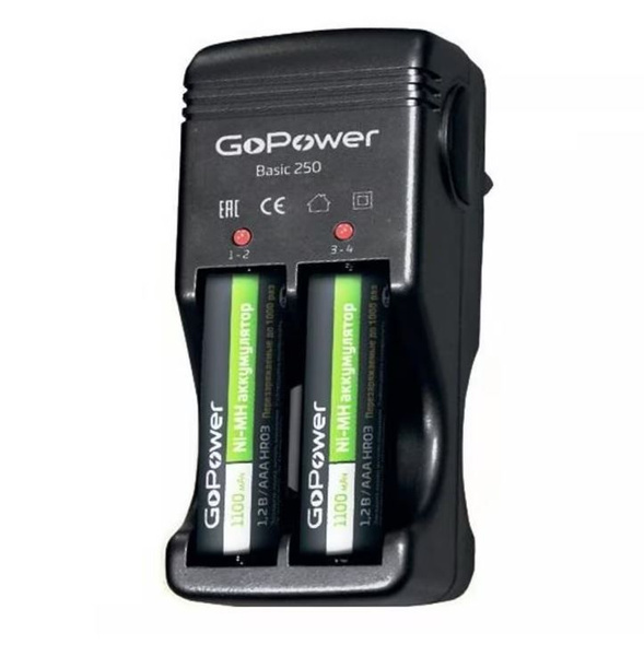 Зарядное устройство для аккумуляторных батареек GoPower, Защита от ...
