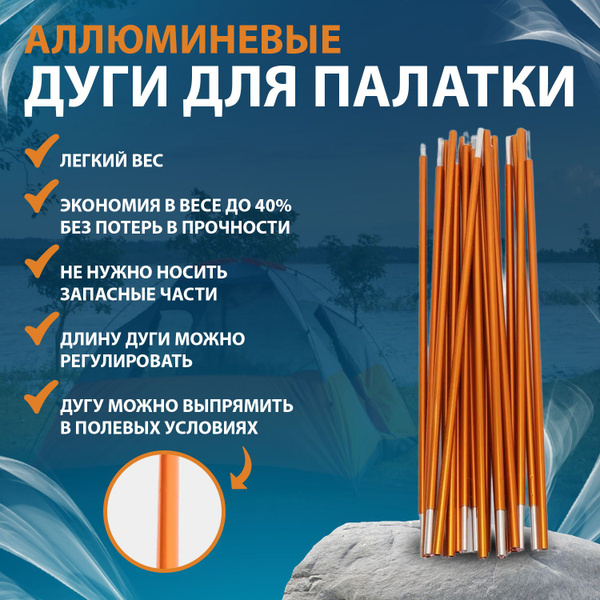 Дуги для палаток алюминиевые 11 мм, комплект из 4 секций, каркас для ...