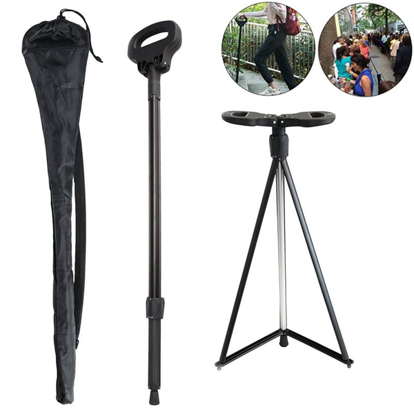 трость-табурет для пожилых людей, легкая нескользящая складная ...