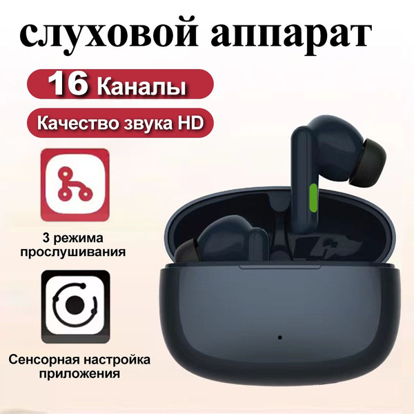 Бинауральный слуховой аппарат Bluetooth с отсеком для зарядки ...
