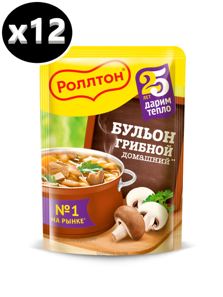Роллтон Бульон грибной домашний 90 г х 12 шт - купить с доставкой по ...