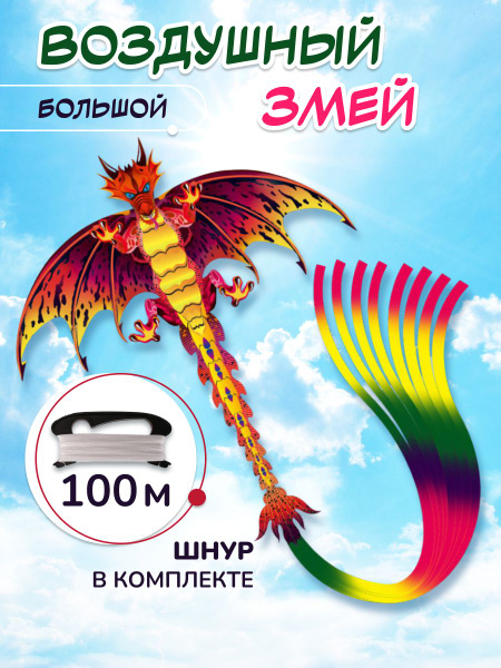 Воздушный змей большой купить на OZON по низкой цене (1924969813)