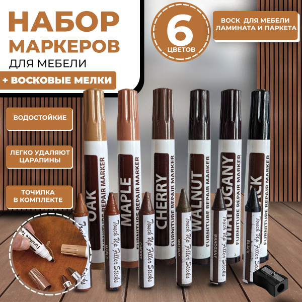Набор воск и маркер для ремонта мебели и ламината - купить с доставкой ...