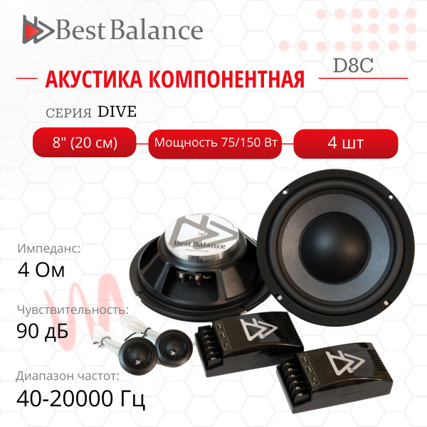 Автомобильная Акустика Best Balance D8C / Компонентная / Колонки ...
