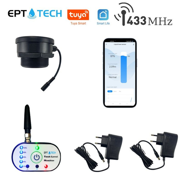 EPTTECH Tuya Wi-Fi RF433 Детектор уровня жидкости Датчик мониторинга ...