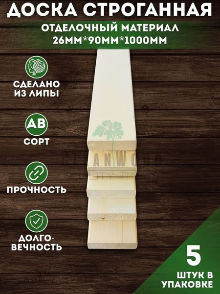 Доска строганная 1 м из липы сорт АВ. - купить с доставкой по выгодным ...