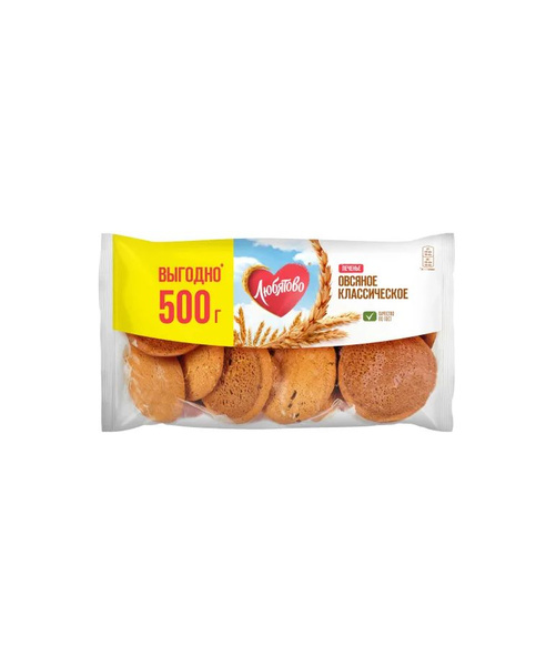 Печенье овсяное Любятово Классическое, 500 г - купить с доставкой по ...