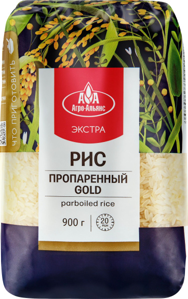 Рис пропаренный АГРО-АЛЬЯНС Gold, 900г - купить с доставкой по выгодным ...