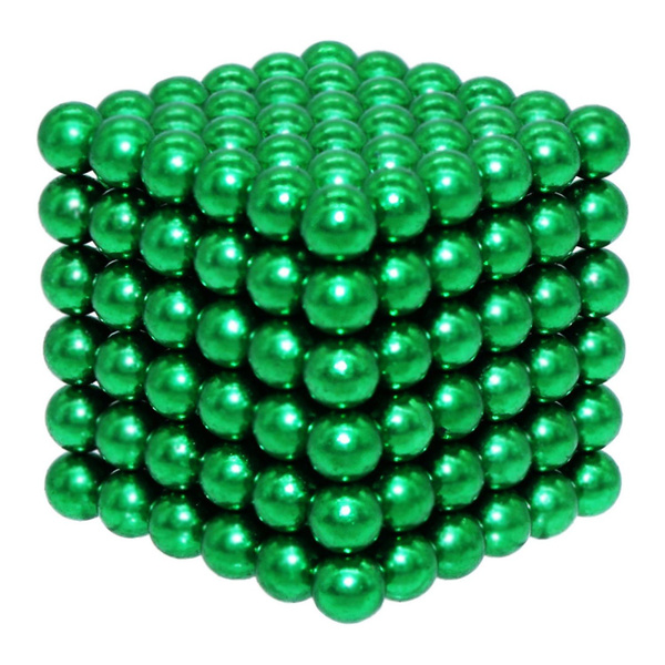 Магнитная головоломка Magnetic Cube, зеленый, 216 шариков, 5 мм в банке ...