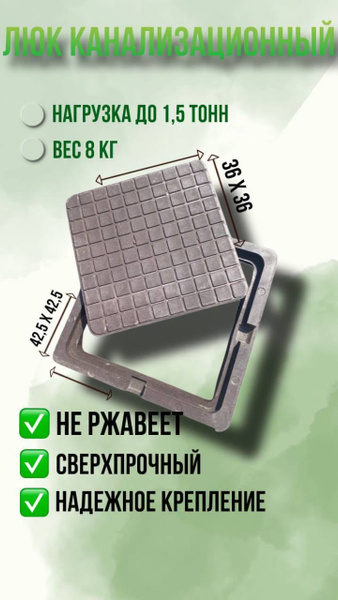 Канализационный люк садовый, квадратный, коричневый - купить с ...