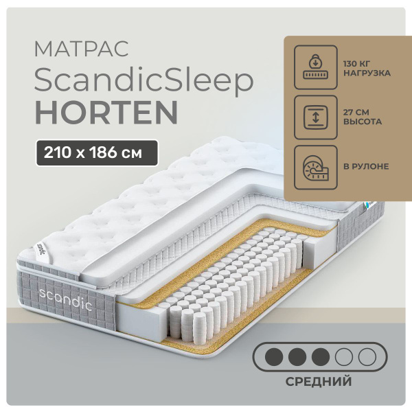 Матрас ScandicSleep Horten 210, Независимые пружины, 186 - купить по ...