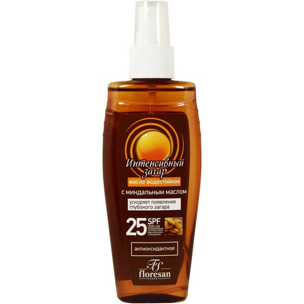 Масло Floresan для интенсивного загара с миндальным маслом SPF25, 150мл ...