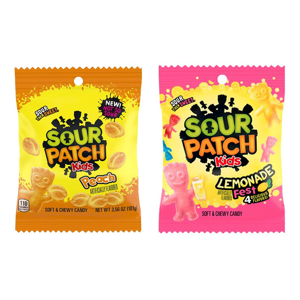 Жевательные конфеты Sour Patch Kids Peach, Lemonade Fest 2 шт. по 102 г ...